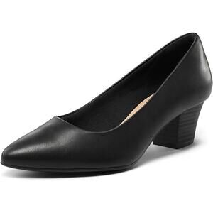 Mysoft Womens Size 10 Black Closed Pointy Toe 2" Heel Slide On Pumps Shoes